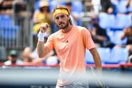 Stefanos Tsitsipas in action